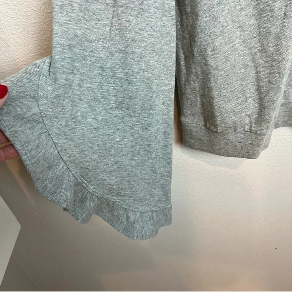 New A.L.C. Camden Ruffle Sleeve Top Pullover Heather Grey French Terry Small - Picture 10 of 10